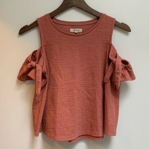 Madewell Tie Sleeve Boxy Cropped Shirt XXS